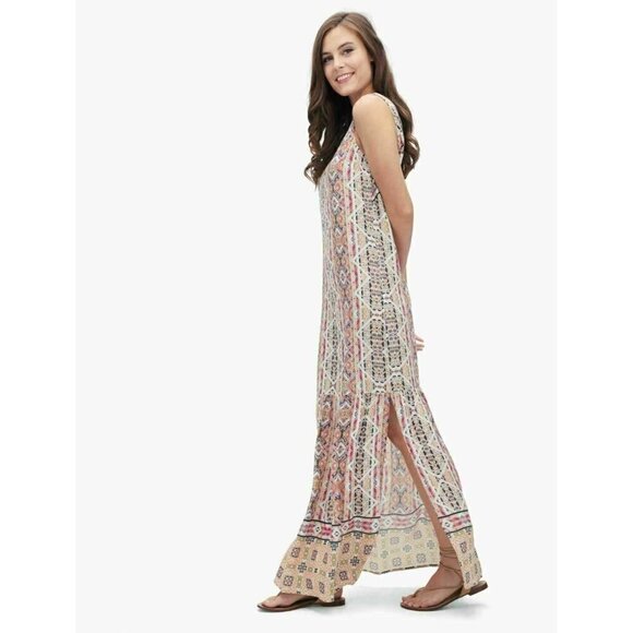 Splendid Womens Colorful Rayon Sleeveless "Taos" Print Maxi Dress Size L - Picture 7 of 10